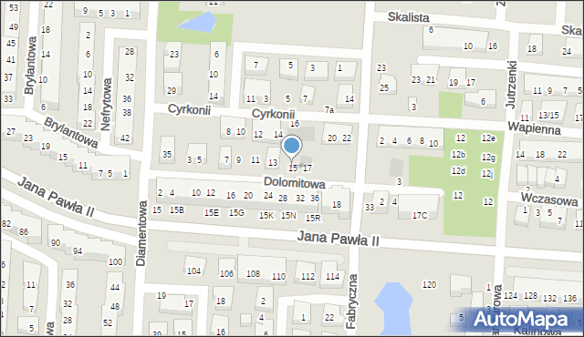 Warszawa, Dolomitowa, 15, mapa Warszawy