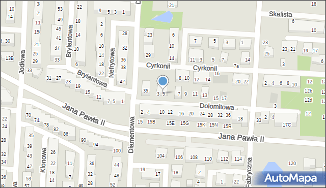 Warszawa, Dolomitowa, 5, mapa Warszawy