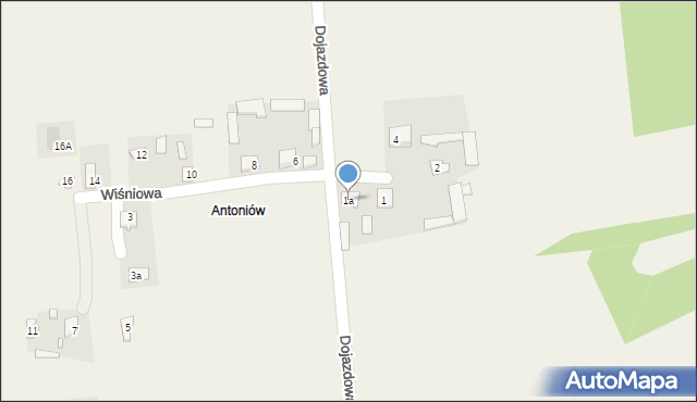 Wielogóra, Dojazdowa, 1a, mapa Wielogóra