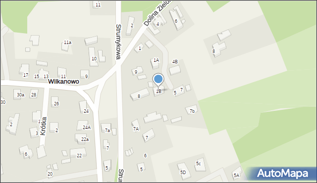 Wilkanowo, Dolina Zielona, 1B, mapa Wilkanowo