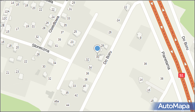 Wilkowice, Do Boru, 30, mapa Wilkowice