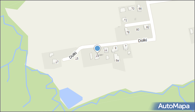 Wiślica, Dołki, 13, mapa Wiślica