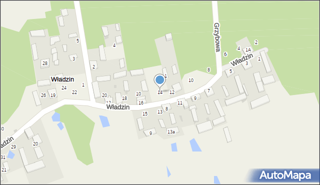 Władzin, Dobra, 14, mapa Władzin
