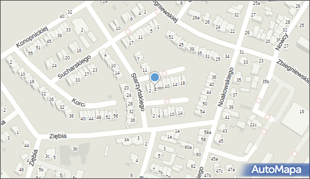 Włocławek, Dobrzańskiego-Hubala Henryka, mjr., 4, mapa Włocławka