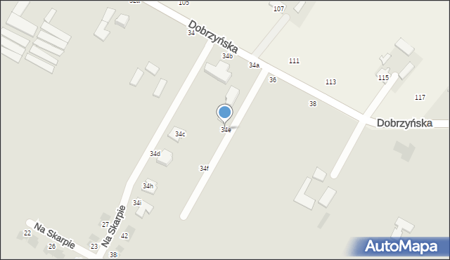 Włocławek, Dobrzyńska, 34e, mapa Włocławka