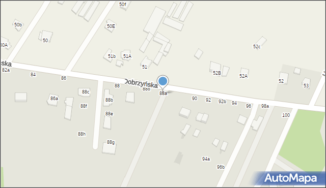 Włocławek, Dobrzyńska, 88a, mapa Włocławka