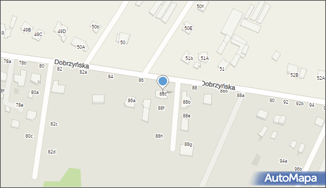 Włocławek, Dobrzyńska, 88c, mapa Włocławka