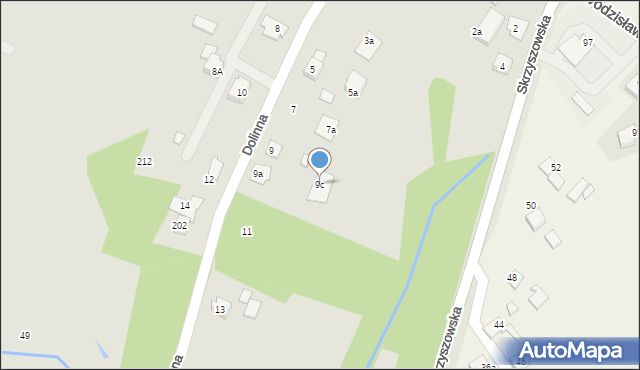 Wodzisław Śląski, Dolinna, 9c, mapa Wodzisławia Śląskiego