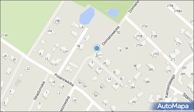 Wrocław, Domanowicka, 22, mapa Wrocławia