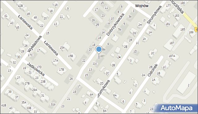 Wrocław, Dobrzykowicka, 11, mapa Wrocławia