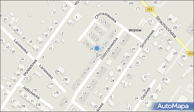 Wrocław, Dobrzykowicka, 14, mapa Wrocławia