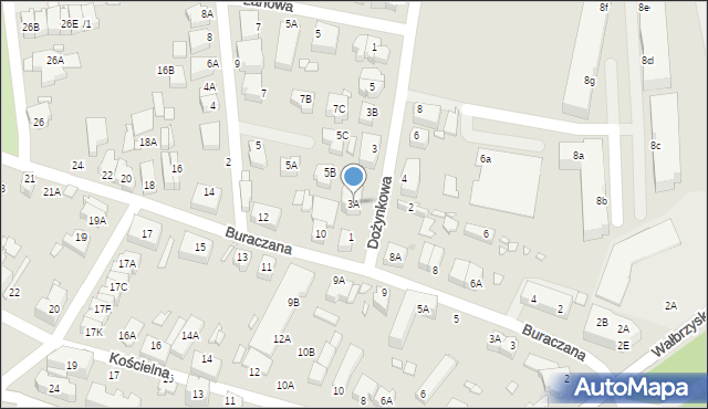 Wrocław, Dożynkowa, 3A, mapa Wrocławia