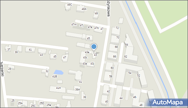 Wrocław, Dożynkowa, 43f, mapa Wrocławia