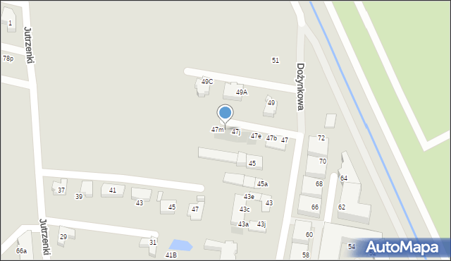 Wrocław, Dożynkowa, 47l, mapa Wrocławia