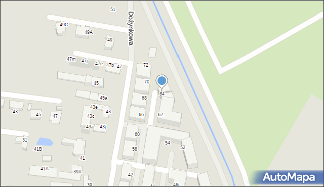 Wrocław, Dożynkowa, 64, mapa Wrocławia
