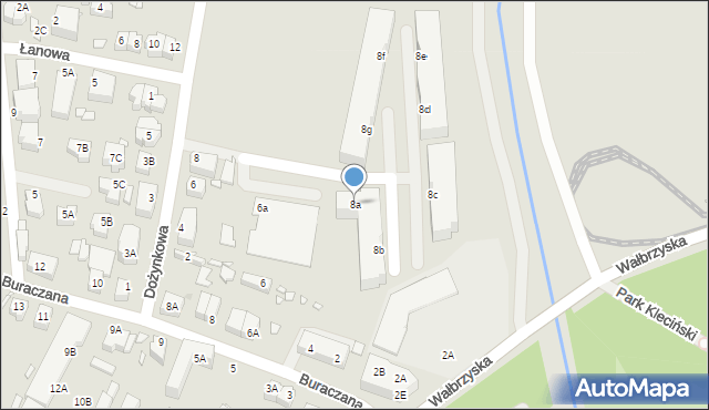 Wrocław, Dożynkowa, 8a, mapa Wrocławia