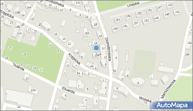 Wrocław, Dolnobrzeska, 10A, mapa Wrocławia