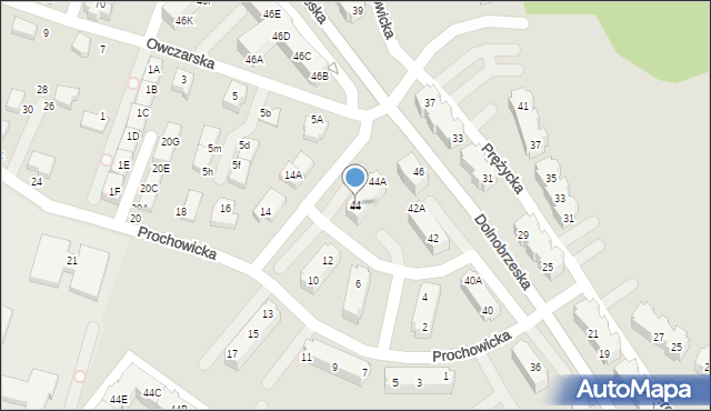 Wrocław, Dolnobrzeska, 44, mapa Wrocławia