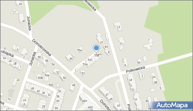 Wrocław, Dolnobrzeska, 53E, mapa Wrocławia