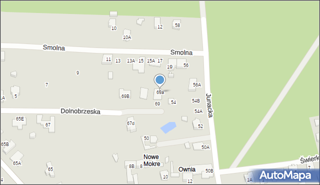 Wrocław, Dolnobrzeska, 69a, mapa Wrocławia