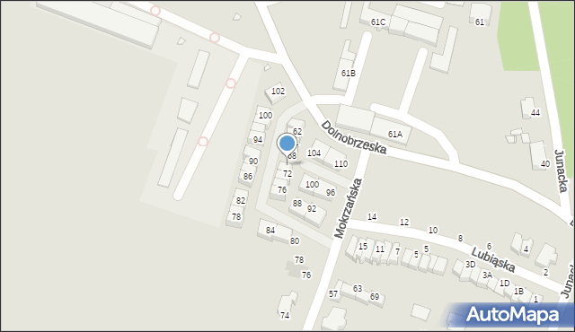 Wrocław, Dolnobrzeska, 70, mapa Wrocławia