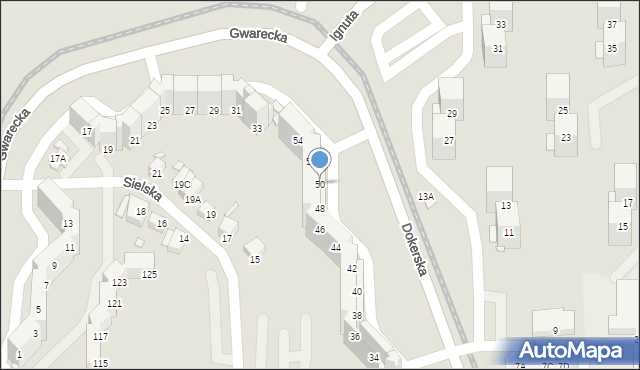 Wrocław, Dokerska, 50, mapa Wrocławia