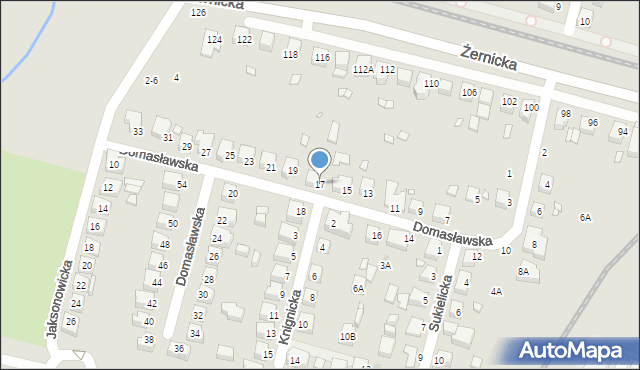 Wrocław, Domasławska, 17, mapa Wrocławia