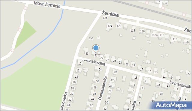 Wrocław, Domasławska, 31, mapa Wrocławia