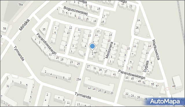 Wrocław, Dołęgi-Mostowicza Tadeusza, 1, mapa Wrocławia