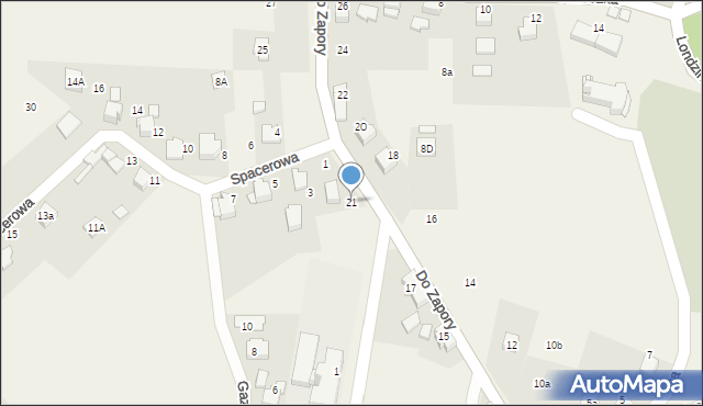 Zabrzeg, Do Zapory, 21, mapa Zabrzeg