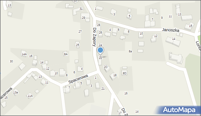 Zabrzeg, Do Zapory, 22, mapa Zabrzeg