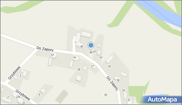 Zabrzeg, Do Zapory, 44, mapa Zabrzeg
