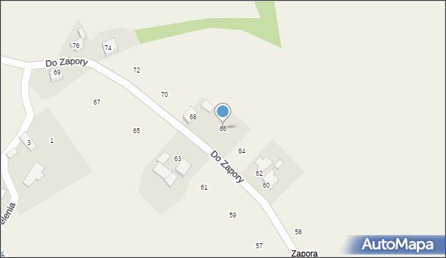 Zabrzeg, Do Zapory, 66, mapa Zabrzeg