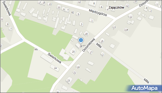 Zajączków, Dolomitowa, 18, mapa Zajączków