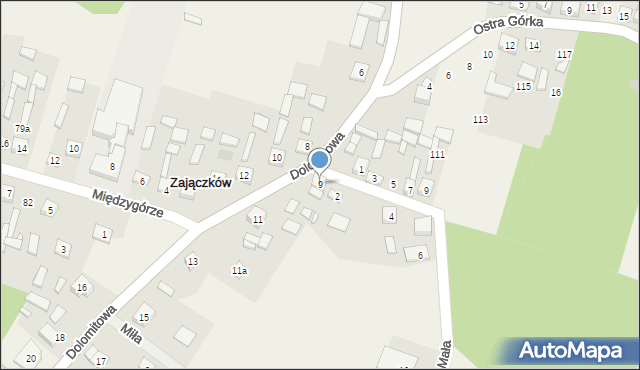 Zajączków, Dolomitowa, 9, mapa Zajączków