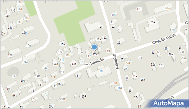 Zakopane, Do Samków, 17a, mapa Zakopanego