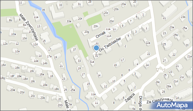 Zakopane, Do Tadziaków, 31, mapa Zakopanego