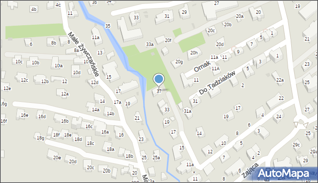 Zakopane, Do Tadziaków, 37, mapa Zakopanego