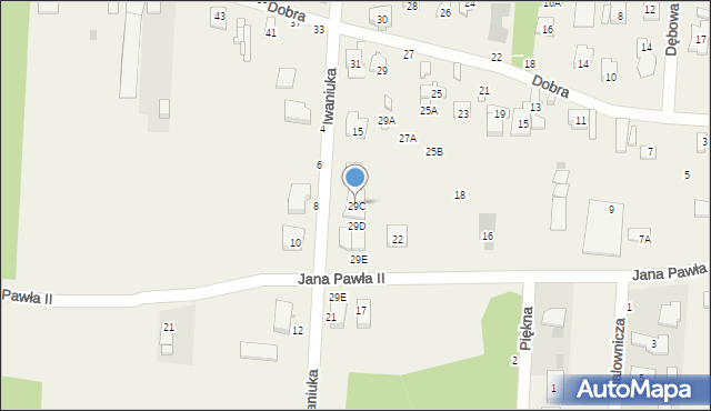 Zakręt, Dobra, 29C, mapa Zakręt
