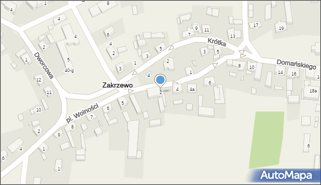Zakrzewo, Domańskiego Bolesława, ks. dr., 2, mapa Zakrzewo