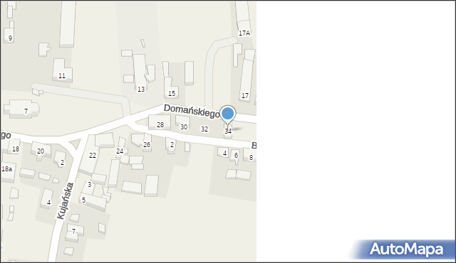 Zakrzewo, Domańskiego Bolesława, ks. dr., 34, mapa Zakrzewo