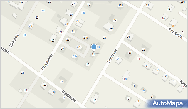 Załom, Domowa, 21a, mapa Załom