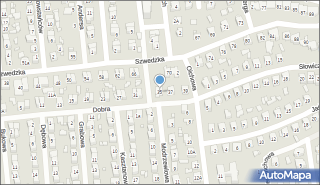 Zamość, Dobra, 35, mapa Zamościa