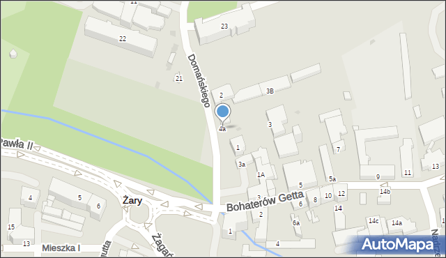 Żary, Domańskiego Bolesława, 4a, mapa Żary