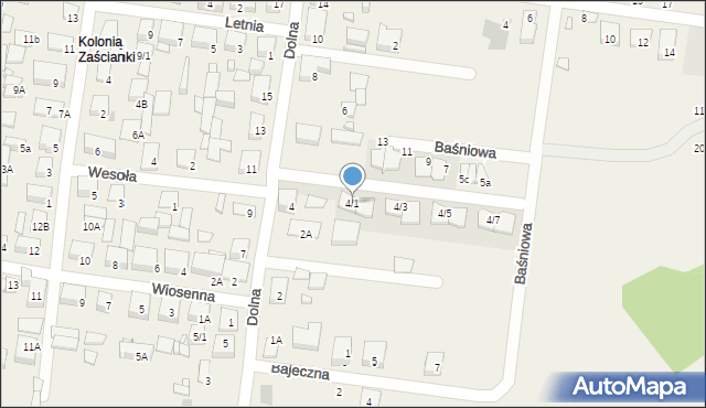 Zaścianki, Dolna, 4/1, mapa Zaścianki