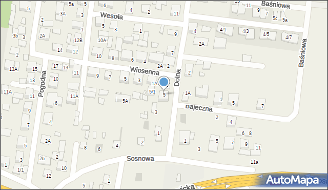 Zaścianki, Dolna, 5, mapa Zaścianki