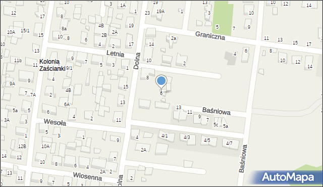 Zaścianki, Dolna, 6, mapa Zaścianki
