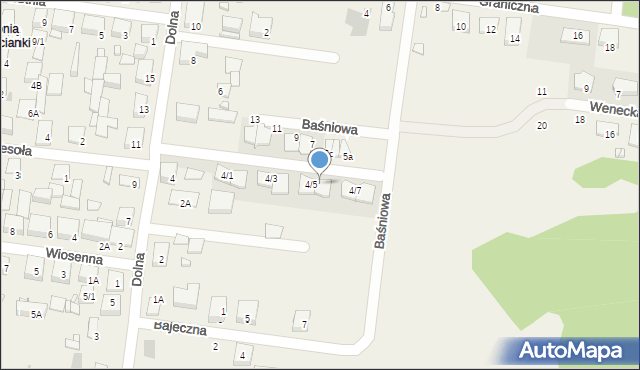 Zaścianki, Dolna, 4/6, mapa Zaścianki