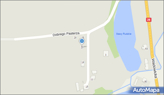 Zator, Dobrego Pasterza, 23, mapa Zator