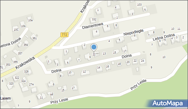 Zerwana, Dolna, 11, mapa Zerwana